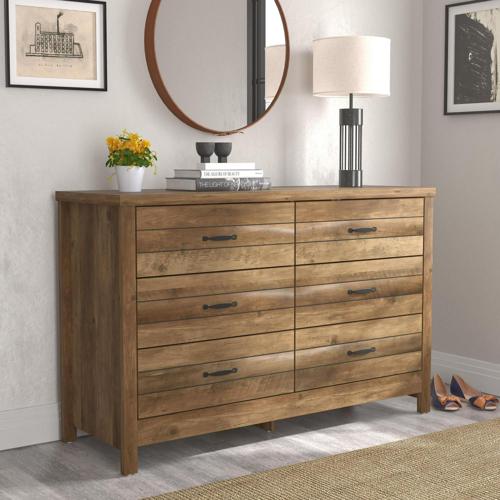 Lancaster Farmhouse 6-Drawer Dresser, Knotty Oak, by Hillsdale Living Essentials