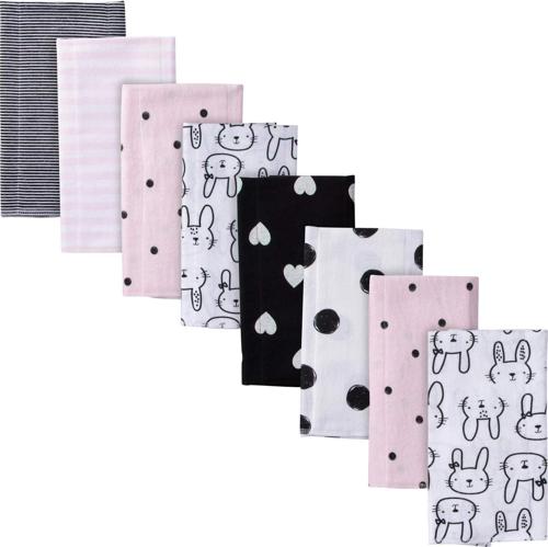 Gerber Baby Girls' Flannel Burp Cloths, 8-Pack
