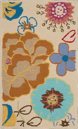 Four Seasons Ivory/Green Large Rectangle Rug-Color:Ivory/Multi,Shape:Accent,Size:2'-6*4'