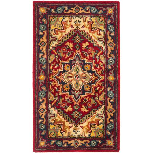 SAFAVIEH Heritage York Traditional Wool Area Rug, Red, 2'*3'