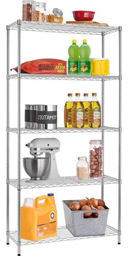 Ktaxon XM-304B Garage Industrial Rectangle Carbon Steel Metal Assembly 5 Shelves Storage Rack