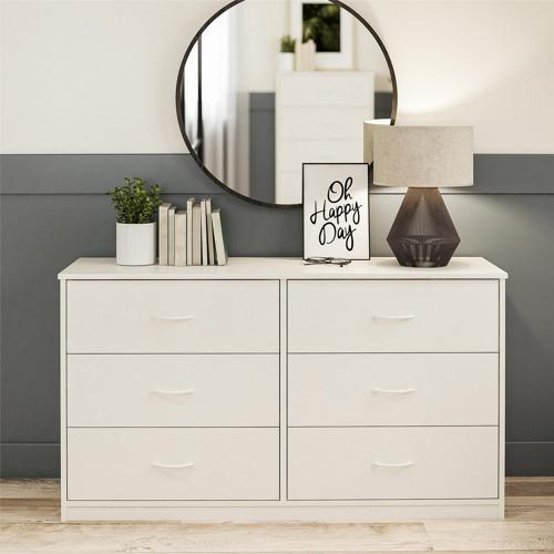 Mainstays Classic 6 Drawer Dresser, White