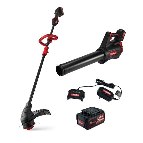 Hyper Tough 20V Max Brushless Battery Powered Trimmer Blower Combo, HT22-401-003-07