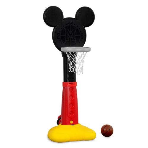 Disney Mickey Mouse Plastic Basketball Set by Delta Children a Includes Basketball Hoop, 1 Basketball, Ring Toss Game with 3 Rings, Growth Cart and Ball Pump