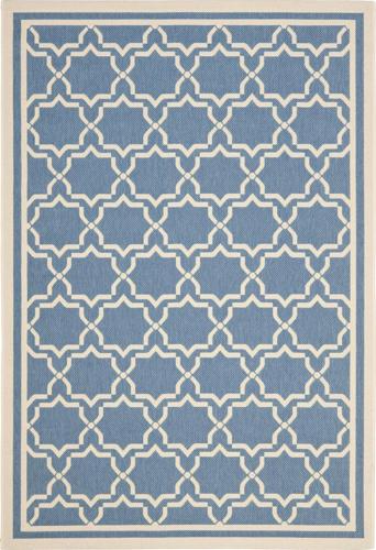 SAFAVIEH Indoor Outdoor CY6916-243 Courtyard Blue / Beige Rug