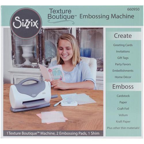 Sizzix Texture Boutique Embossing Machine Gray and White