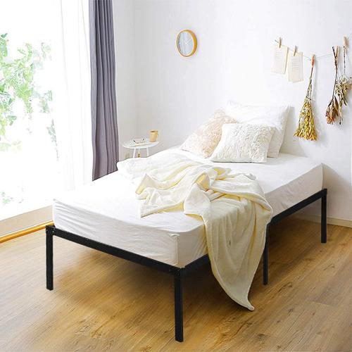 Twin Bed Frame 14 Inch Black Metal Platform with Storage No Box Spring Needed Twin Size