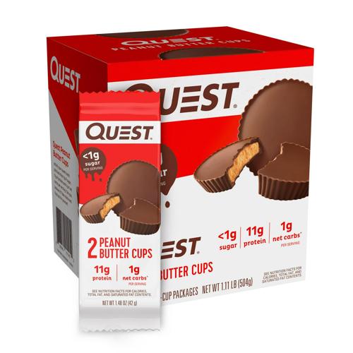 Quest Low Carb, Gluten Free, Keto Friendly, Peanut Butter Protein Cups, 12 Count
