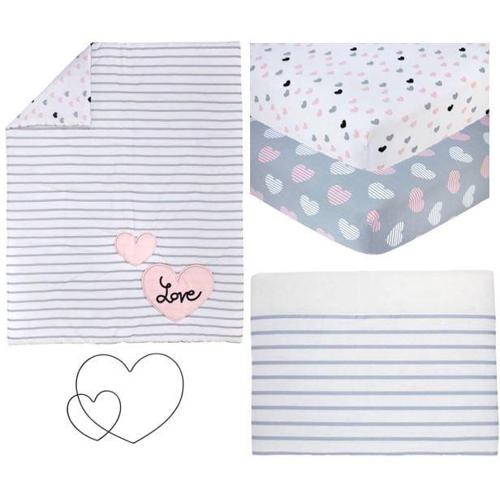 Little Love Hugs and Kisses 5 Piece Crib Bedding Set