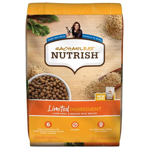 Rachael Ray Nutrish Limited Ingredient Lamb Meal and Brown Rice Recipe, Dry Dog Food, 28 lb Bag