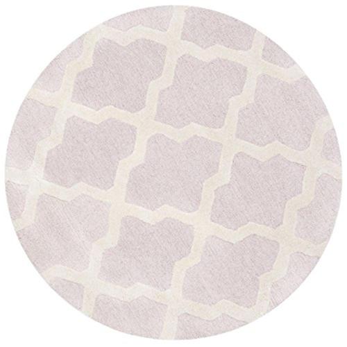 SAFAVIEH Cambridge Liam Geometric Wool Area Rug, Light Pink/Ivory, 4'*4' Round
