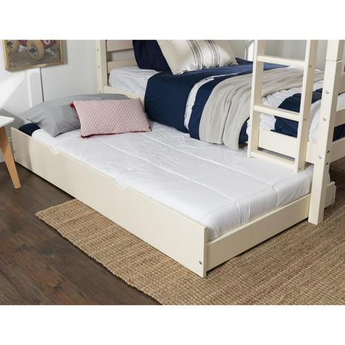 Manor Park Solid Wood Junior Twin Trundle Bed, White
