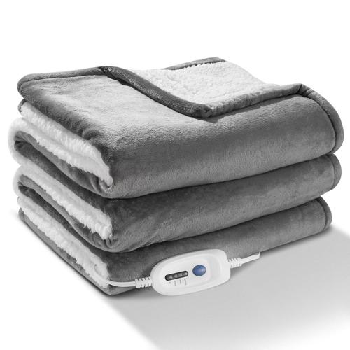 Maxkare Electric Blanket 72 x84 , Heated Blanket Full Size Flannel&Shu Velveteen Reversible, ETL and FCC Certification Fast Heating with 4 Heating Levels and 10 H Auto Off, Machine Washable