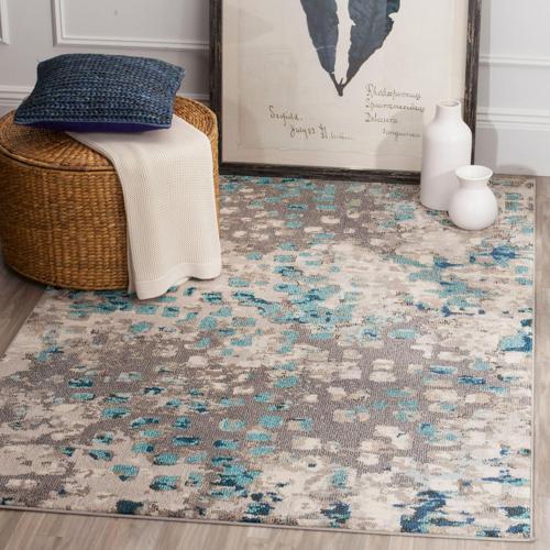 SAFAVIEH Monaco Driskoll Abstract Area Rug, Grey/Light Blue, 3'*5'