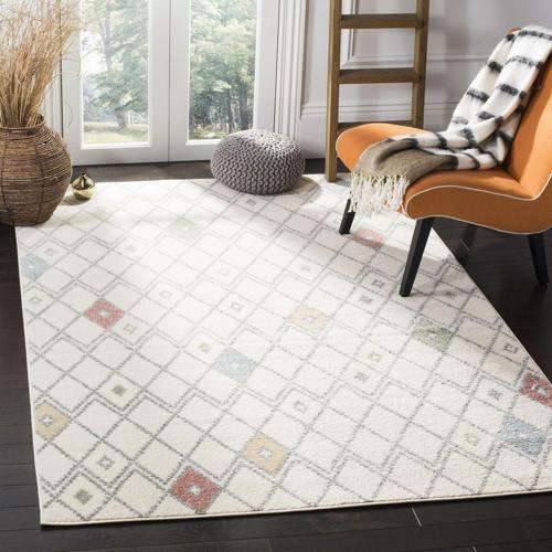 SAFAVIEH Adirondack Selina Geometric Diamonds Area Rug, Ivory/Multi, 4'*6'
