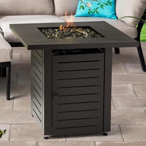 Mainstays 28 Square 50000 BTU Propane Fire Pit Table