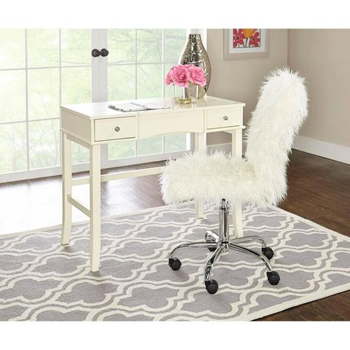 Linon Faux Flokati Armless Office Chair