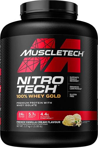 Whey Protein Powder | Nitro-Tech Whey Gold Protein Powder | Whey Protein Isolate Smoothie Mix | Protein Powder for Women and Men | Vanilla Protein Powder, 5 lbs (69 Serv)-package varies