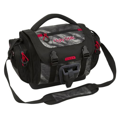 Ugly Stik Fishing Tackle Bag with Four Medium Lure Box Storage Containers, Realtree Black Camouflage