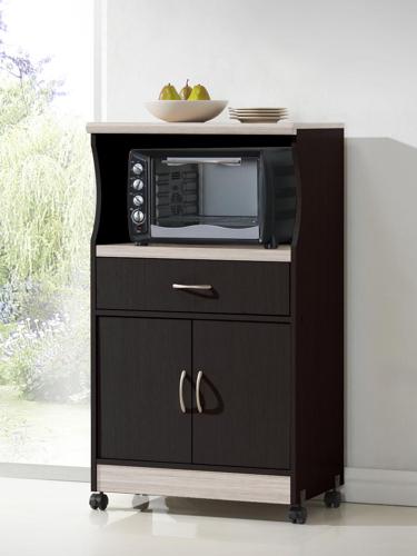 Hodedah Microwave Cart, Chocolate