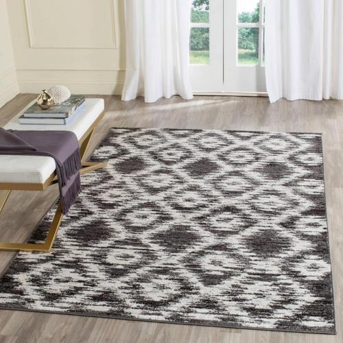 SAFAVIEH Adirondack Valentin Geometric Area Rug, Charcoal/Ivory, 8'*10'