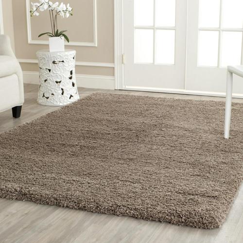 SAFAVIEH California Solid Plush Shag Area Rug, Taupe, 11'*15'