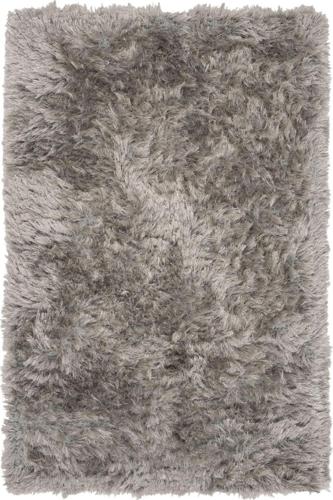 SAFAVIEH Riviera Comgan Solid Plush Polyester Shag Area Rug, Silver, 3'*5'