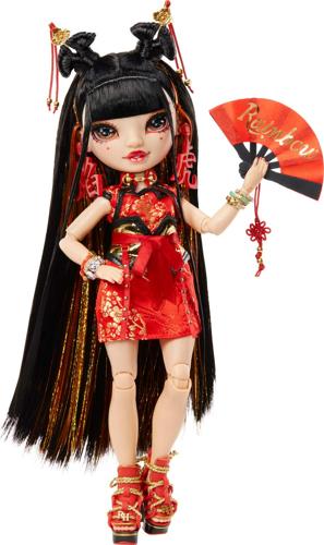 Rainbow Higha c Chinese New Year Collector Doll (11-inch) 2022 Year of the Tiger Lily Cheng with Multicolored Rainbow hair, 2 Gorgeous Outfits to Mix and Match Premium Doll Accessories Collectible Gif