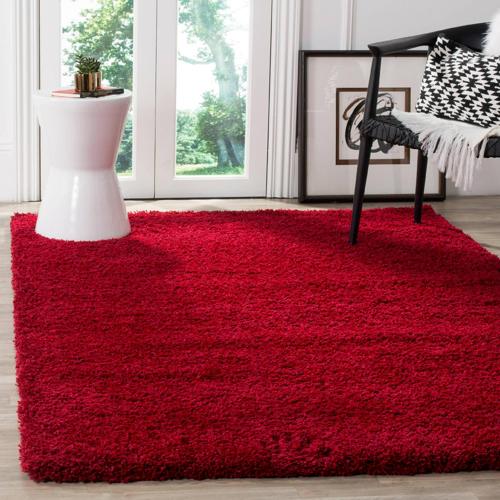 SAFAVIEH California Solid Plush Shag Area Rug, Red, 11'*15'