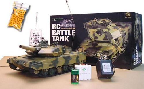 Mega Militia 16 1:24 German Leopard RC Remote Control Battle Tank - Camo