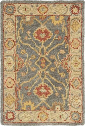 SAFAVIEH Antiquity Chanelle Traditional Wool Area Rug, Blue/Ivory, 2'*3'