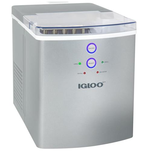Igloo IGLICEB33SL 33-Pound Automatic Portable Countertop Ice Maker Machine, Silver