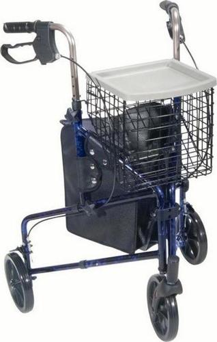 drive Deluxe Rollator Adjustable Height / Folding Aluminum 300 lbs. 31 to 38 inch Handle Height 10289BL