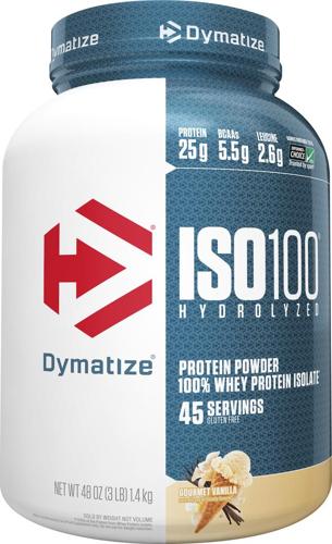 Dymatize ISO100 Hydrolyzed Whey Isolate Protein Powder, Gourmet Vanilla, 3 lb