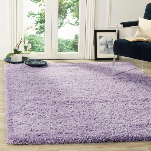 SAFAVIEH California Solid Plush Shag Area Rug, Lilac, 5'3*7'6