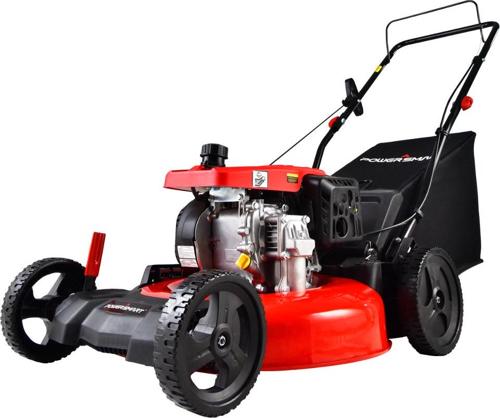 PowerSmart 209CC Engine 21 3-in-1 Gas Powered Push Lawn Mower DB2194PH with 8 Rear Wheel, Rear Bag, Side Discharge and Mulching
