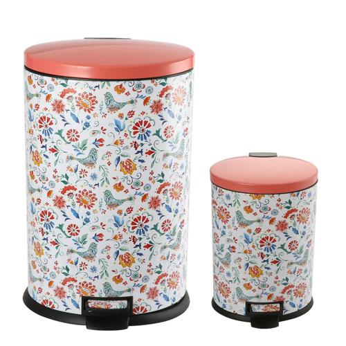 Pioneer Woman 10.5 gal and 3.1 gal Stainless Steel Kitchen Garbage Can Combo, Mazie