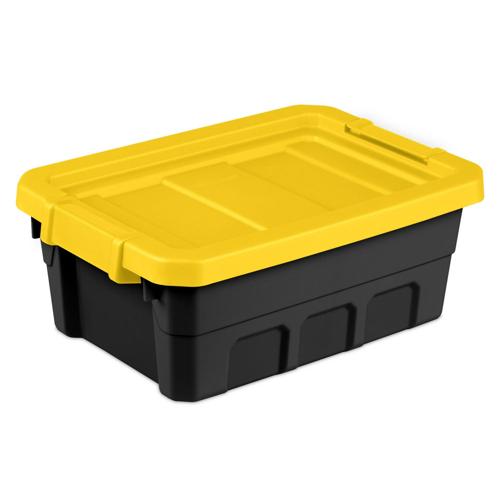 Sterilite 4 Gallon Stacker Tote Plastic, Yellow Lily, Set of 6