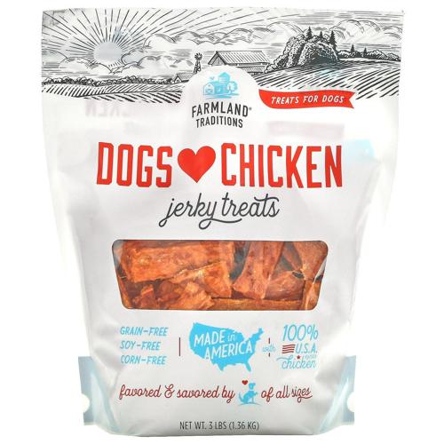 Farmland Traditions Dogs Love Chicken, Jerky Treats, 3 lbs (1.36 kg)