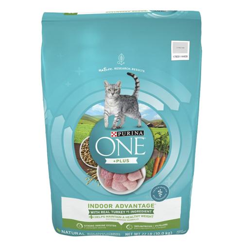 Purina ONE Natural, Low Fat, Weight Control, Indoor Dry Cat Food, +Plus Indoor Advantage, 22 lb. Bag