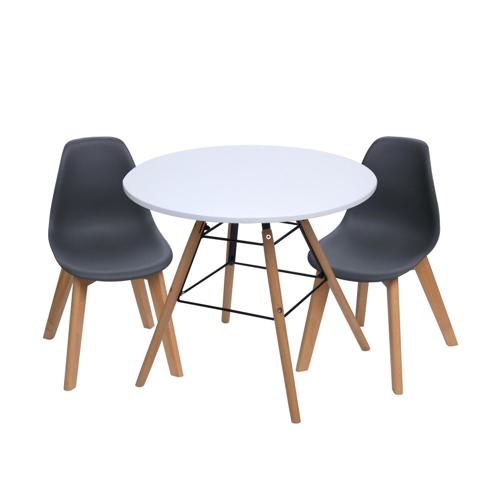 Gift Mark Modern Kids Table and Chair Set (1 Table and 2 Chairs)-Color:Grey