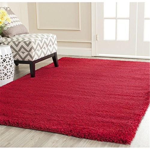 Shag and Flokati Rug - Shag Polypropylene Jute Back -Red-Color:Red,Design:Shag and Flokati,Shape:Small Rectangle,Size:6'L*4'W