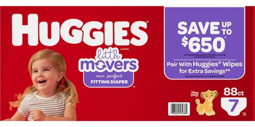 Huggies Little Movers Diapers, Size 7 - 41+ Pounds (88 Count)