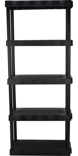 Hyper Tough 13.88 D x 30 W x 68.8 H 5-Shelf Plastic Garage Shelves, Black