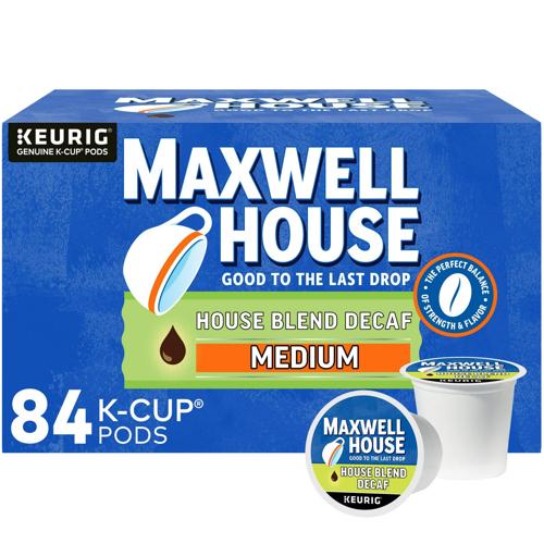Maxwell House Decaf House Blend Medium Roast K-CupA Coffee Pods, 84 ct., Box