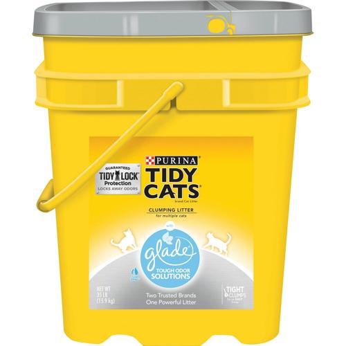 Purina Tidy Cats Clumping Cat Litter, Glade Clear Springs Multi Cat Litter, 35 lb. Pail