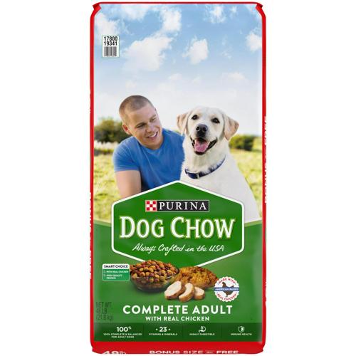 Purina Dog Chow Dry Dog Food, Complete Adult With Real Chicken, 48 lb. Bag
