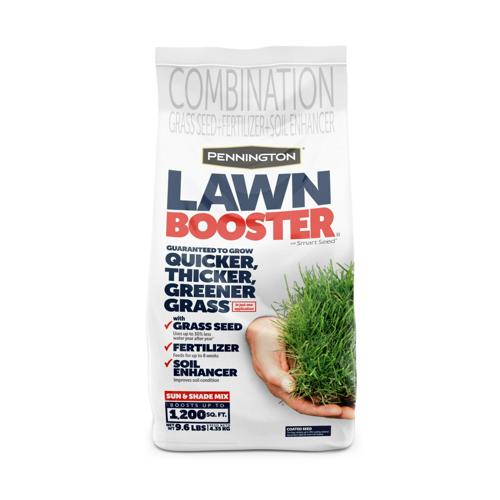 Pennington Lawn Booster Sun and Shade Grass Seed and Fertilizer Mix, for Sun to Partial Shade, 9.6 lb.
