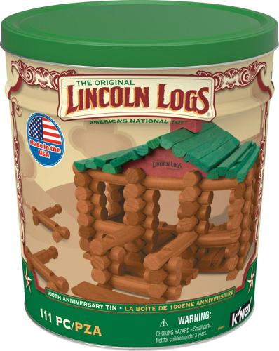 Lincoln Logs 100th Anniversary 111 Pieces Collectible Tin