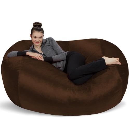 Sofa Sack Bean Bag Chair, Memory Foam Lounger with Microsuede Cover, All Ages, 6 ft, Chocolate